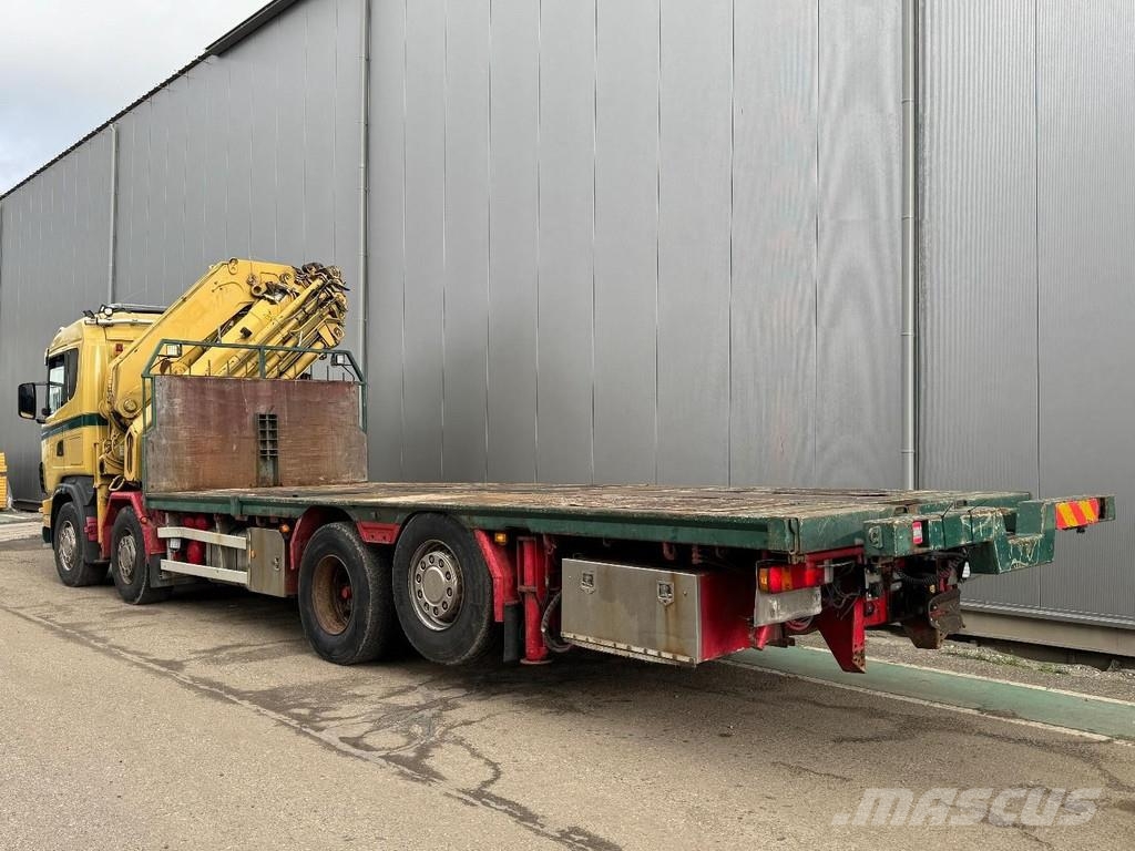 Scania 124 G 8X2 + HIAB 700 E-8 + REMOTE CONTROL Camion con sponde ribaltabili