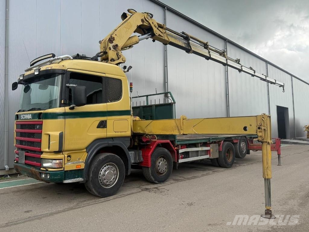 Scania 124 G 8X2 + HIAB 700 E-8 + REMOTE CONTROL Camion con sponde ribaltabili