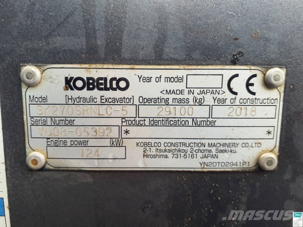 Kobelco SK 270 LC Excavadoras sobre orugas