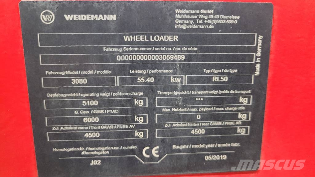 Weidemann 3080 Фронтальні навантажувачі