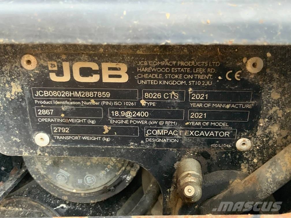 JCB 8026 CTS Mini bagri <7t