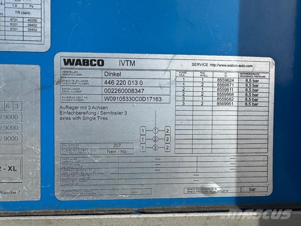 Dinkel DSAPP 39000 3 AXLE SAF + SLIDING ROOF Curtainsider semi-trailers