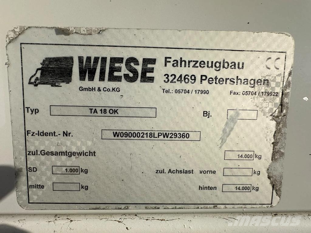 Wiese TA 18 OK TANDEM AANHANGER Andere Anhänger
