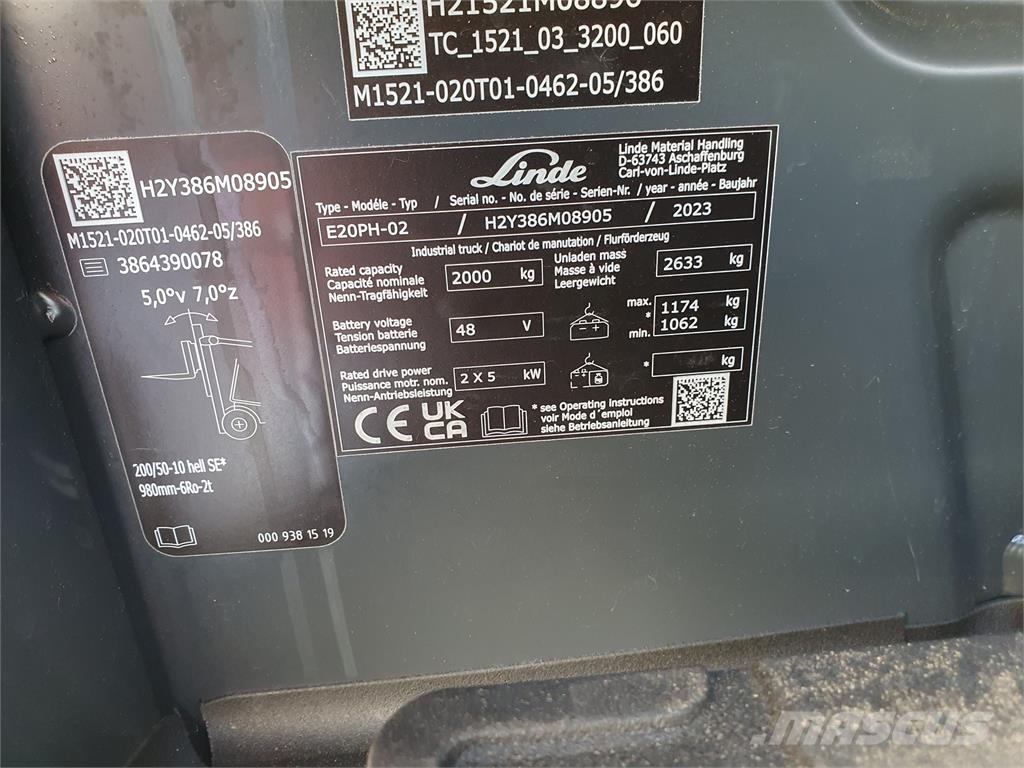 Linde E20PH Elektrostapler