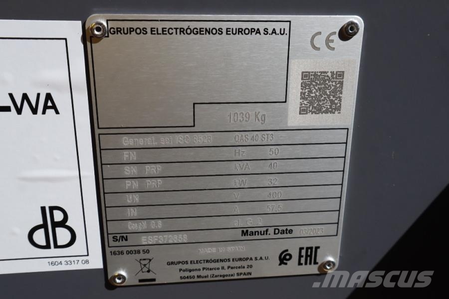 Atlas Copco QAS 40 ST3 Valid inspection, Diesel, 40 kVA ディーゼル発電機