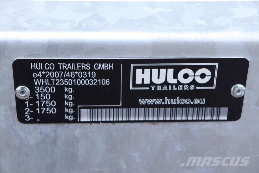 Hulco Terrax-2 3500kg 2 Axel Trailer, 2.770 kg Capacity, Aanhangwagens