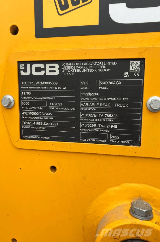 JCB 560-80 agri xtra Dtvt Teleskopski viličarji