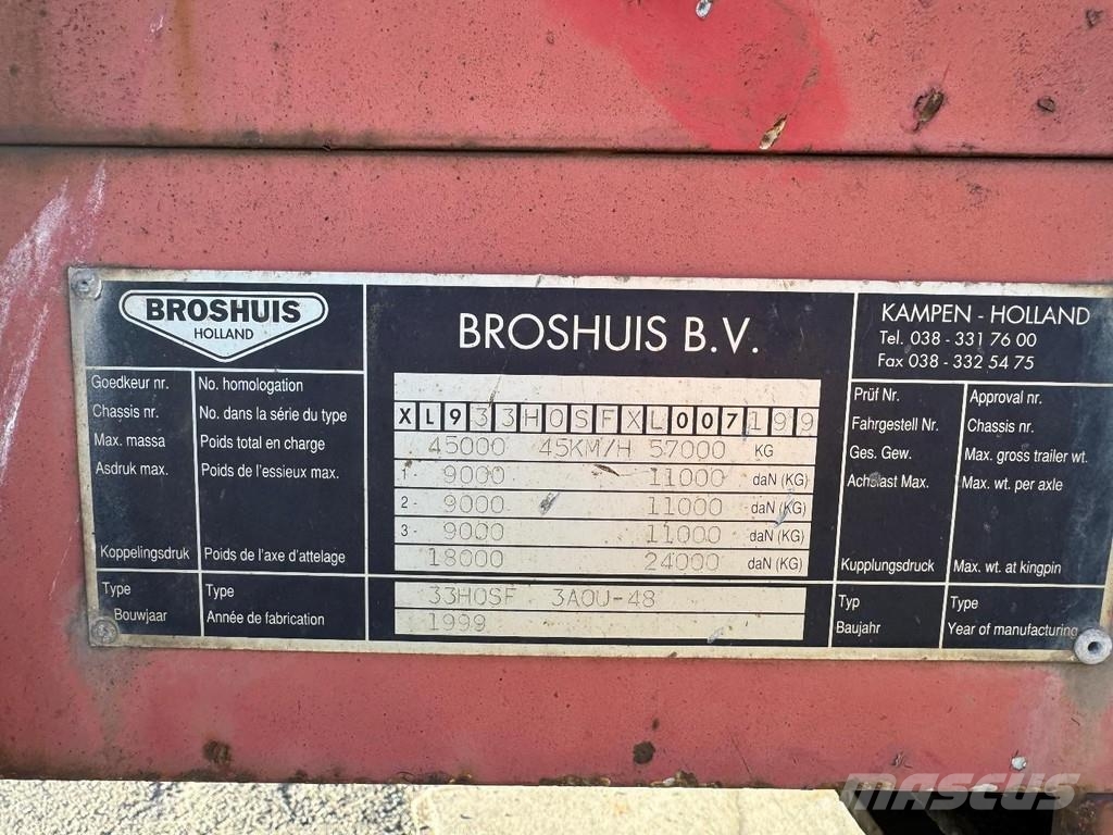 Broshuis 3AOU-48 3 AXLE - SAF - EXTENDABLE نصف مقطورات مسطحة / مفصلية الجوانب