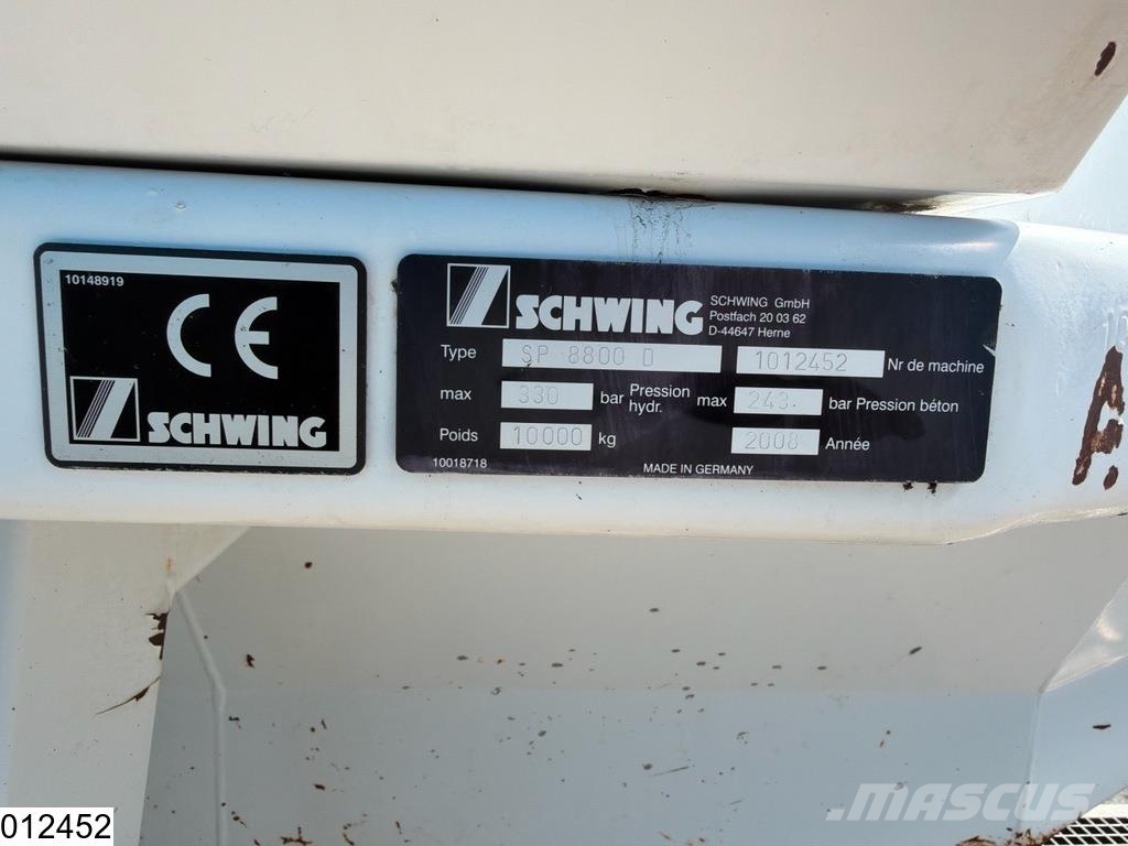 Schwing SP 8800 D Schwing, Deutz v8, 590hp مضخات خرسانة