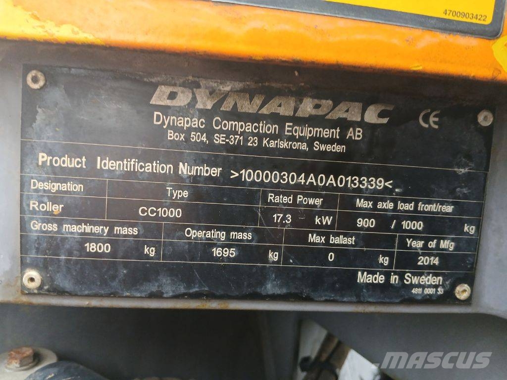 Dynapac CC 1000, Vält Rodillos de doble tambor
