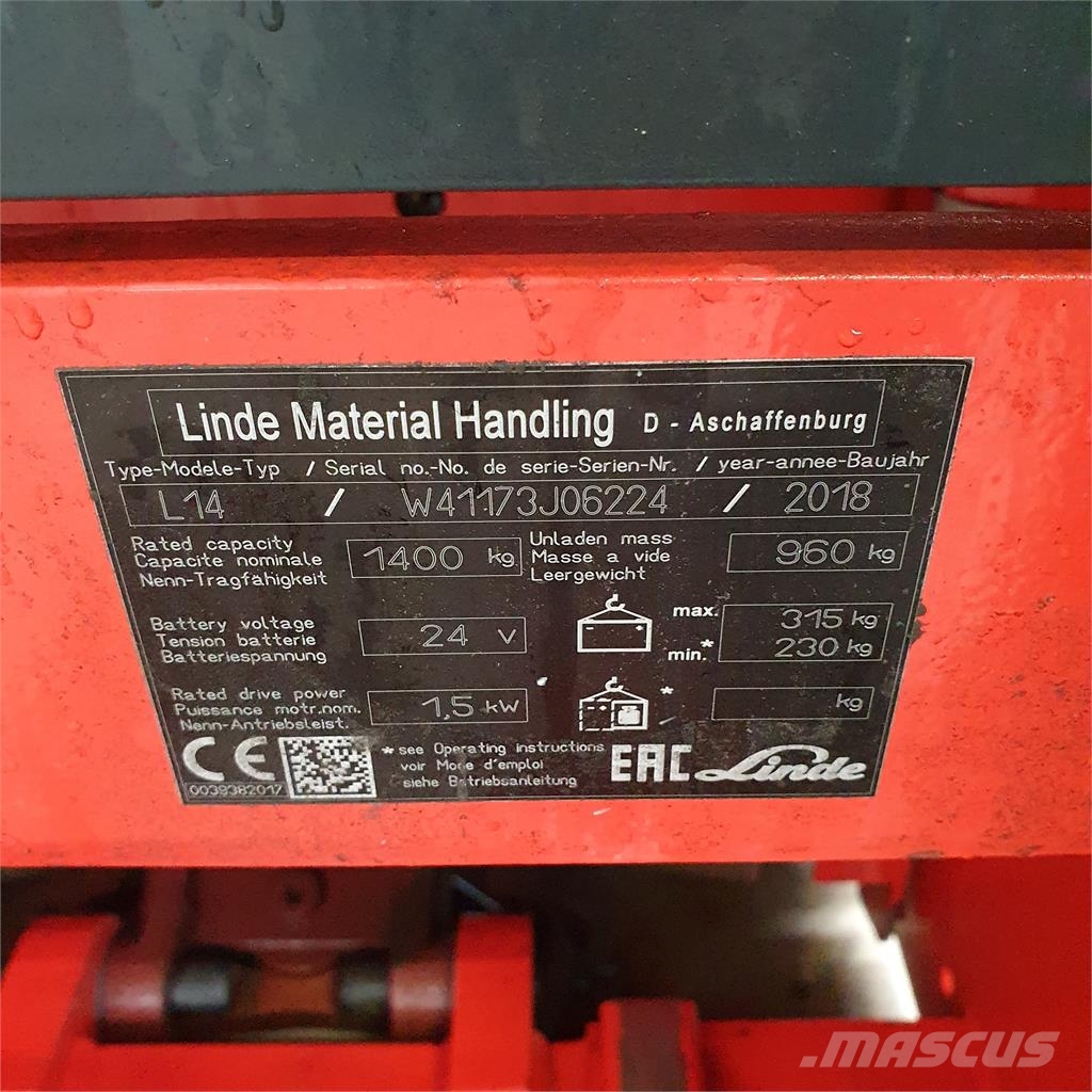 Linde L14i Stand-in stackers