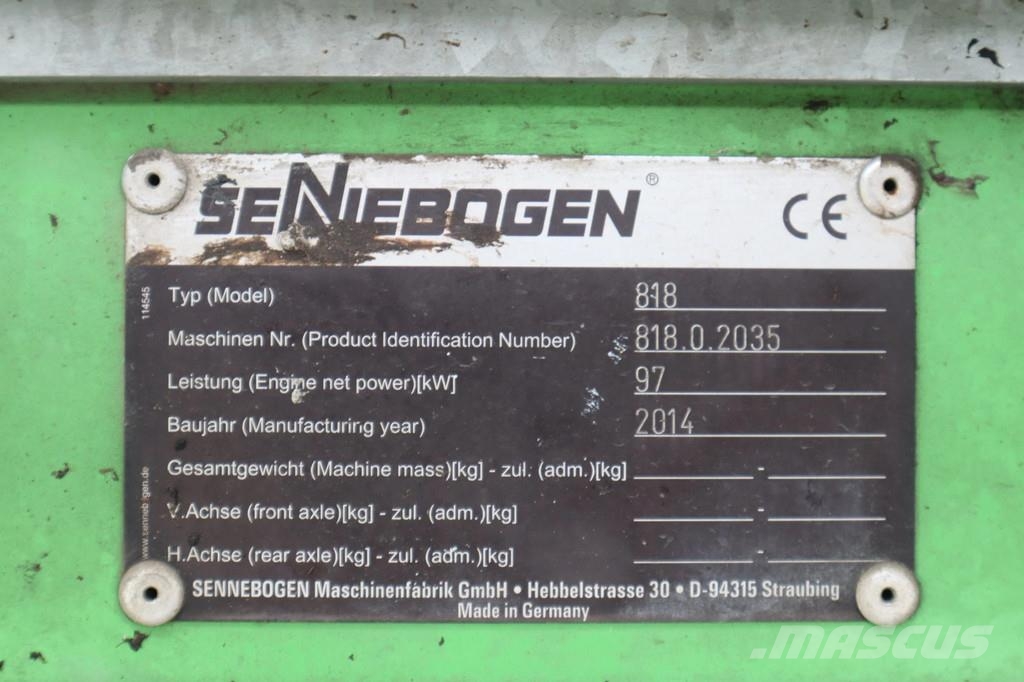 Sennebogen 818 ME | SORTING GRAB | BLADE + OUTRIGGERS Escavatori gommati