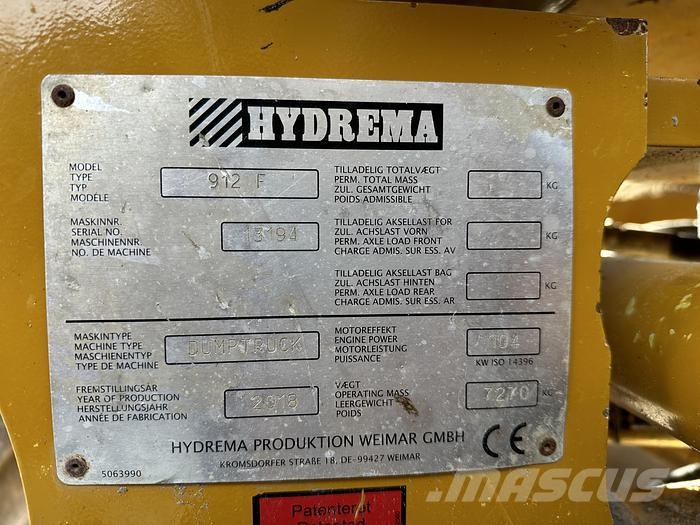Hydrema 912F Dumpperit