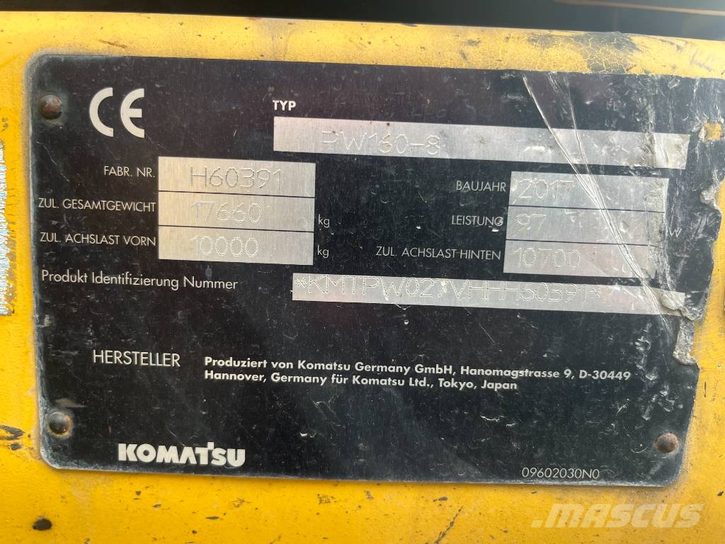 Komatsu PW 160-8 حفارات بعجل