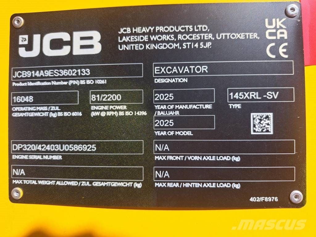 JCB 145X Crawler excavators