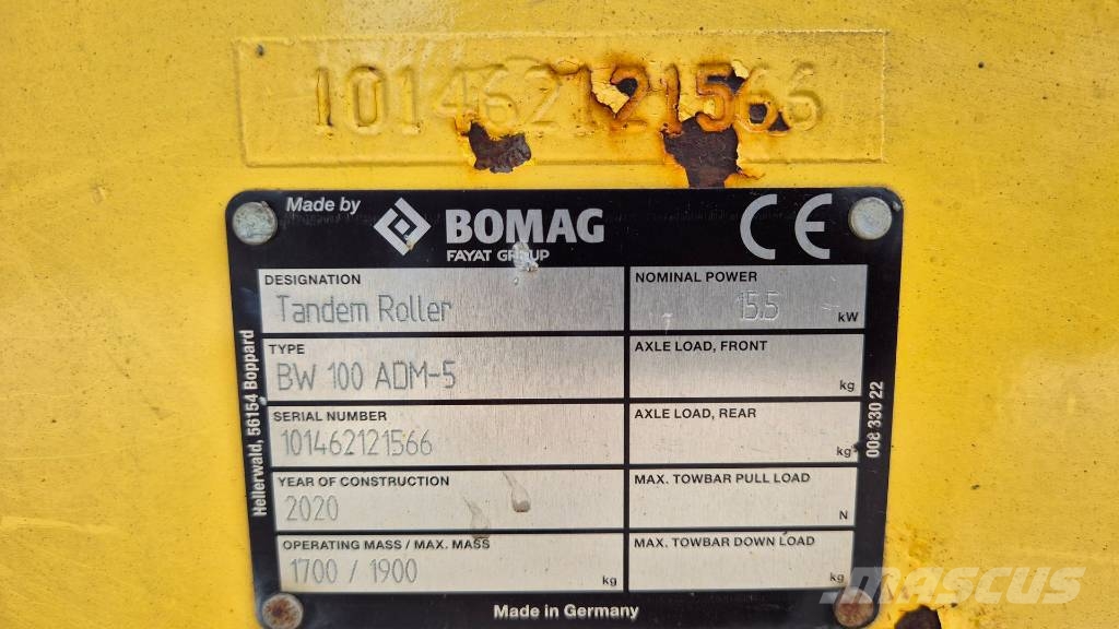 Bomag BW 100 ADM-5 - 2020 YEAR - 95 WORKING HOURS Котки тротуарні