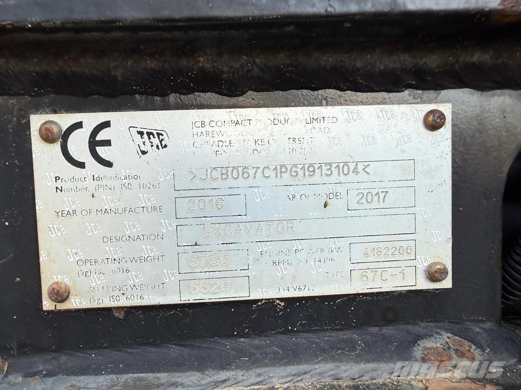 JCB 67C1 Mini ekskavatörler, 7 tona dek