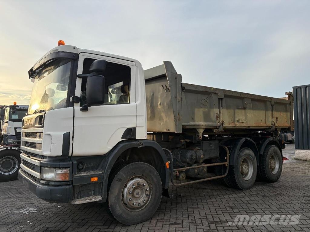 Scania 124 + 3-SIDED TIPPER + 6X4 + LEAF-SPRING + MANUAL Kiperi kamioni