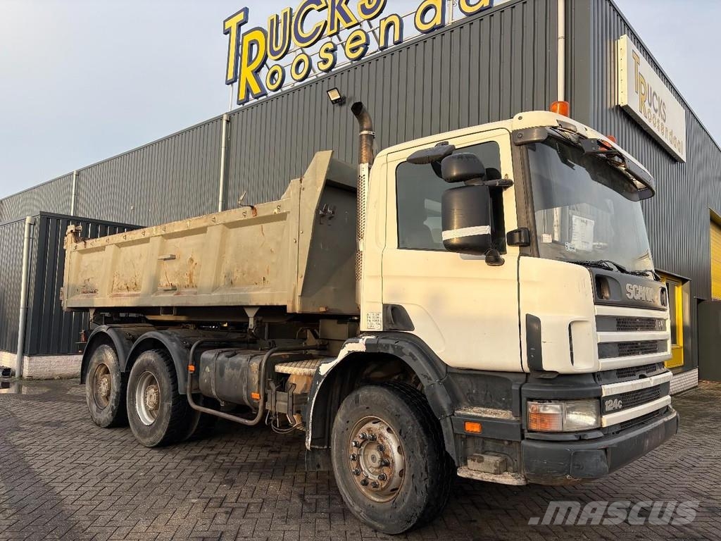 Scania 124 + 3-SIDED TIPPER + 6X4 + LEAF-SPRING + MANUAL Kiperi kamioni