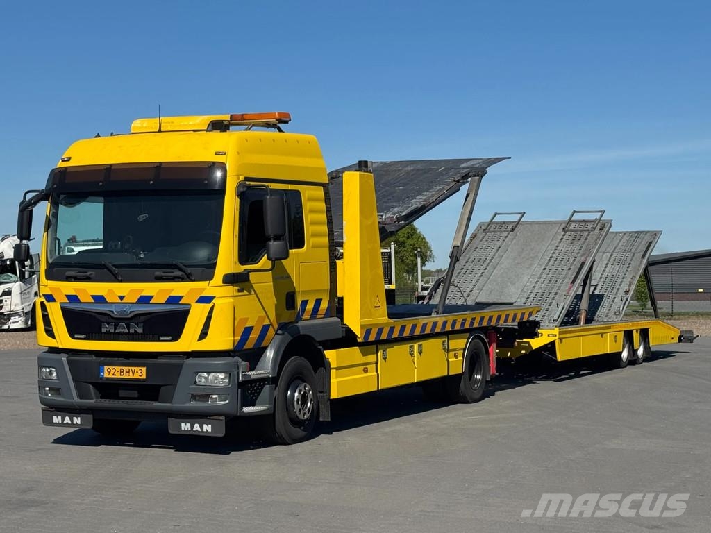 MAN TGM 15.290 Falkom + AHW Tijhof opbouw 5 lader comb Cegonhas