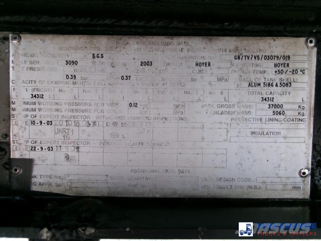 Heil / Thompson Heavy oil tank alu 34.2 m3 / 1 comp + p Semirremolques cisterna