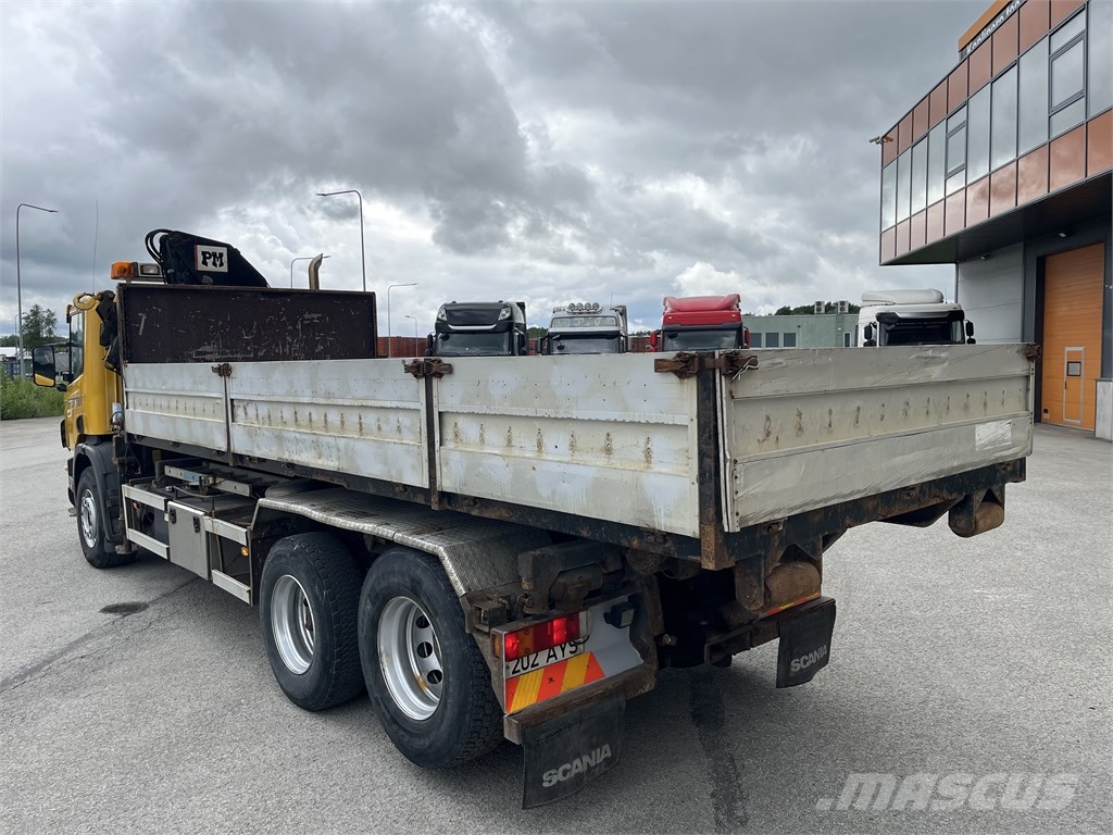 Scania Scania P310 6x2+CRANE 16552+STAKE BODY+TIPPER Smagās mašīnas ar celtni