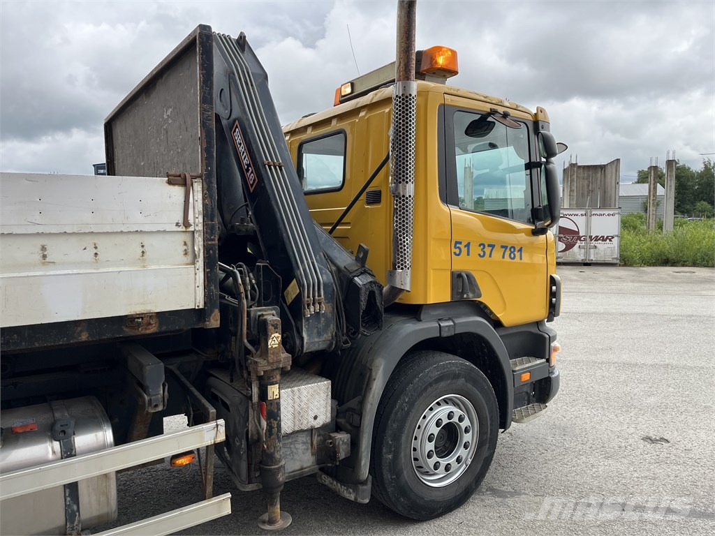 Scania Scania P310 6x2+CRANE 16552+STAKE BODY+TIPPER Smagās mašīnas ar celtni