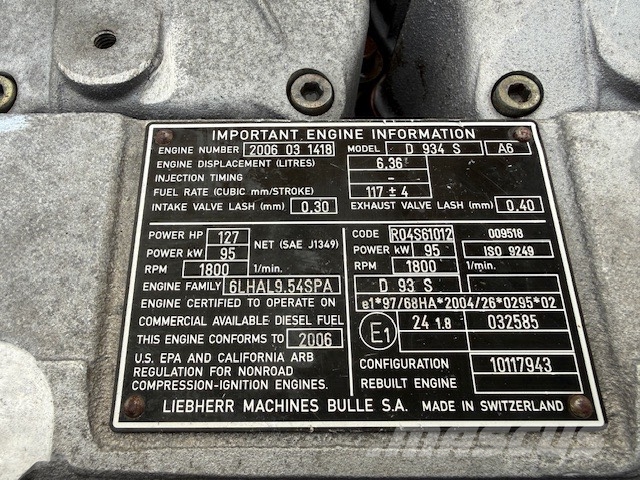 Liebherr D 934 S A6 USED ENGINE Motoren