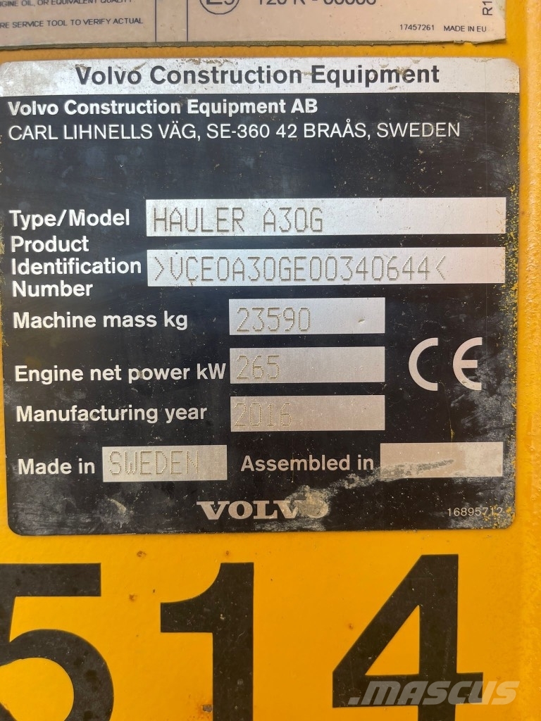 Volvo A 30 G - 1000MM TYRES アーティキュレート式ダンプトラック