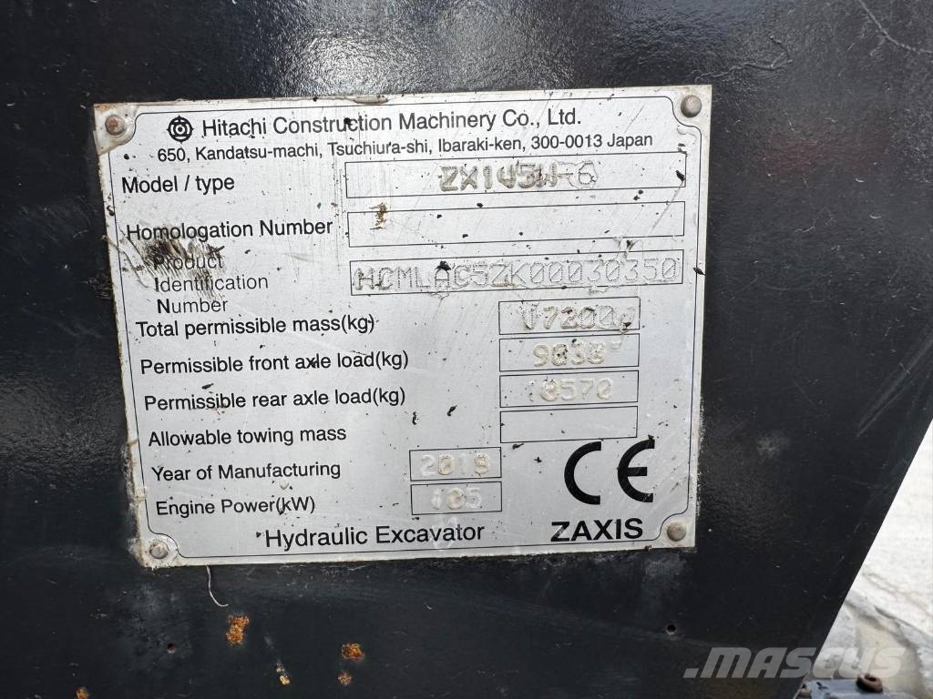 Hitachi ZX 145 W-6 حفارات بعجل