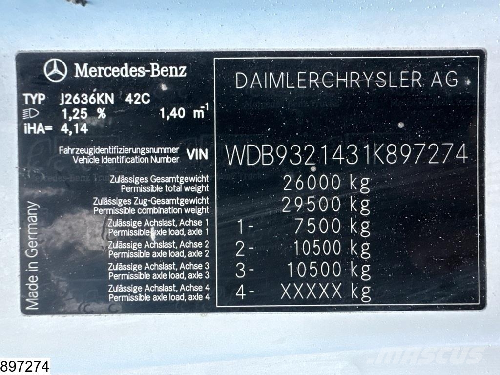 Mercedes-Benz Actros 2636 6x4, EURO 3, CIFA METRO 31, Steel Kamionske črpalke za beton