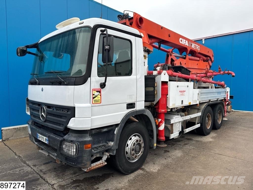 Mercedes-Benz Actros 2636 6x4, EURO 3, CIFA METRO 31, Steel Kamionske črpalke za beton
