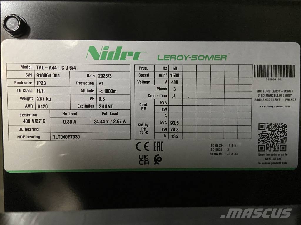 Cummins 4BTA3.9-G11 - 88 kVA Generator - DPX-19834 ディーゼル発電機
