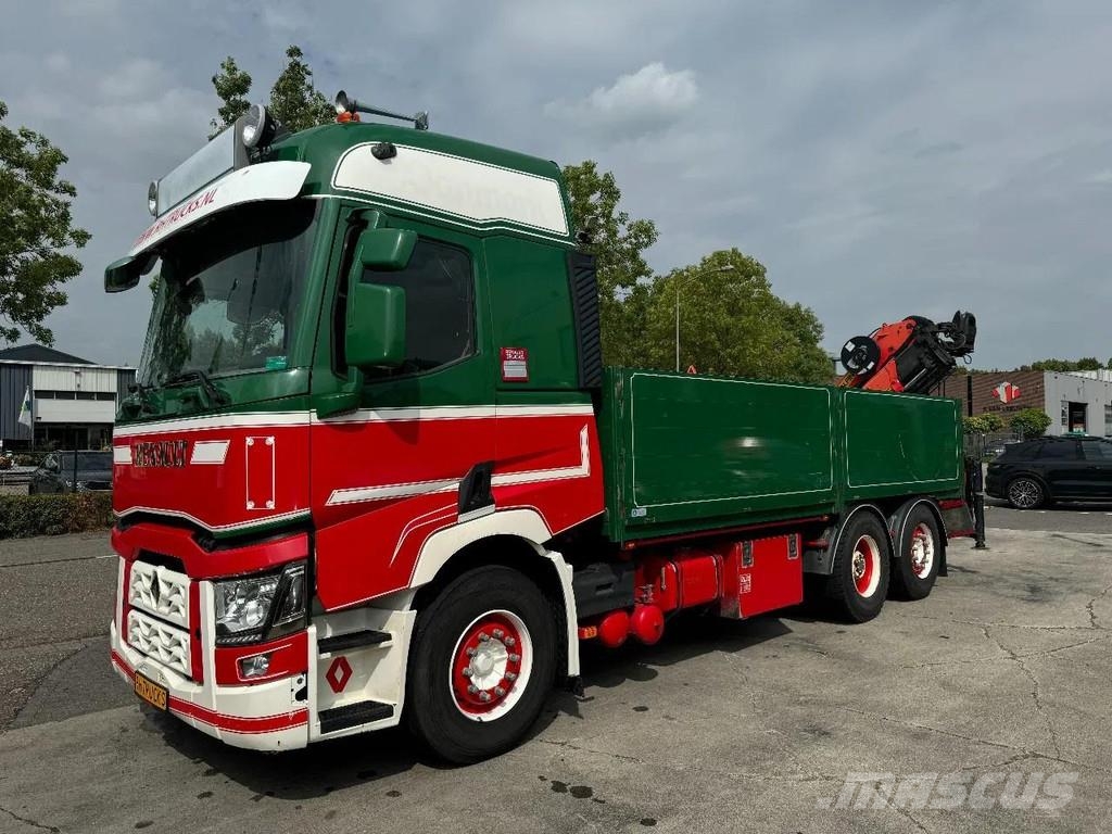 Renault T HIGH 520 6X2 EURO 6 + PALFINGER PK16002 ROTOR FU Flatbed / Dropside trucks