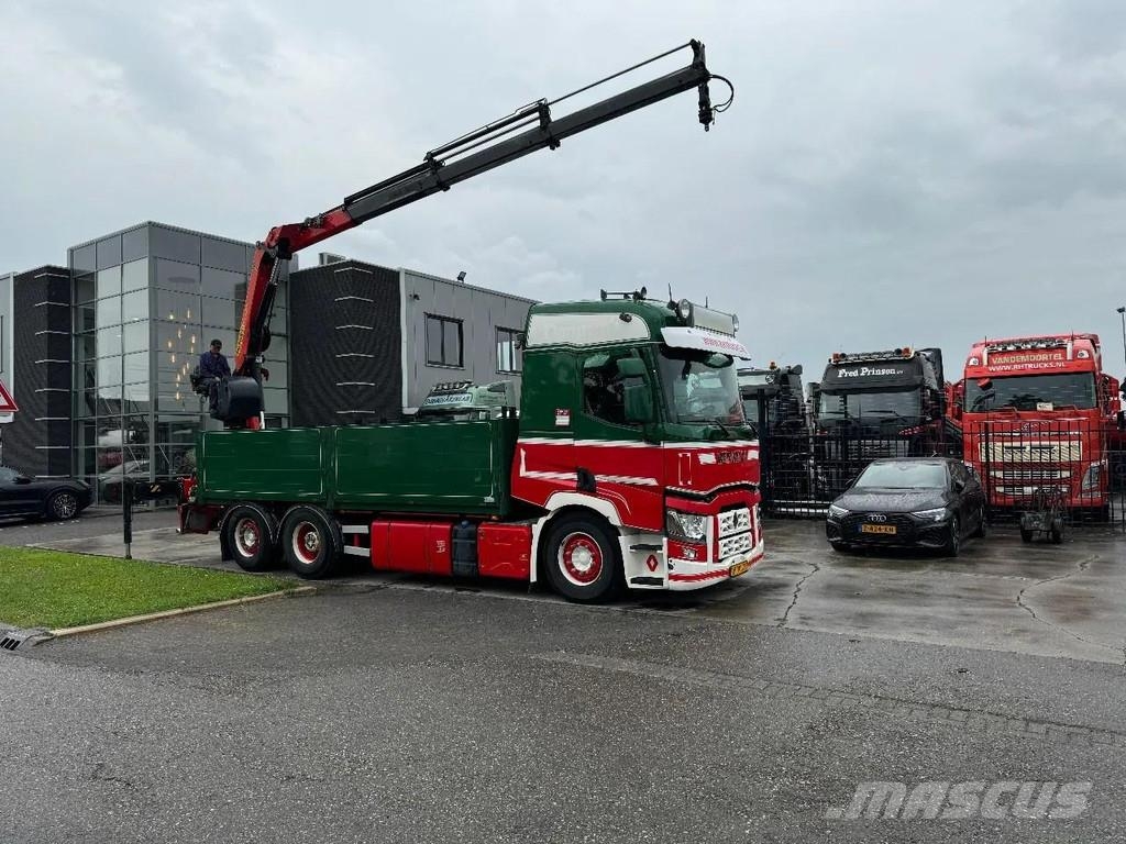 Renault T HIGH 520 6X2 EURO 6 + PALFINGER PK16002 ROTOR FU Flatbed / Dropside trucks