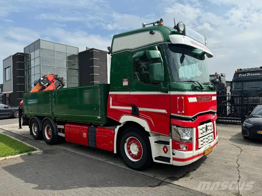 Renault T HIGH 520 6X2 EURO 6 + PALFINGER PK16002 ROTOR FU Flatbed / Dropside trucks