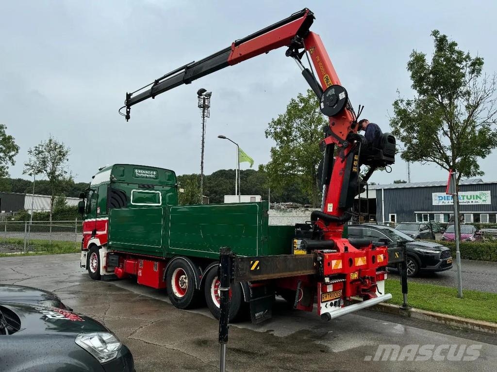 Renault T HIGH 520 6X2 EURO 6 + PALFINGER PK16002 ROTOR FU Flatbed / Dropside trucks