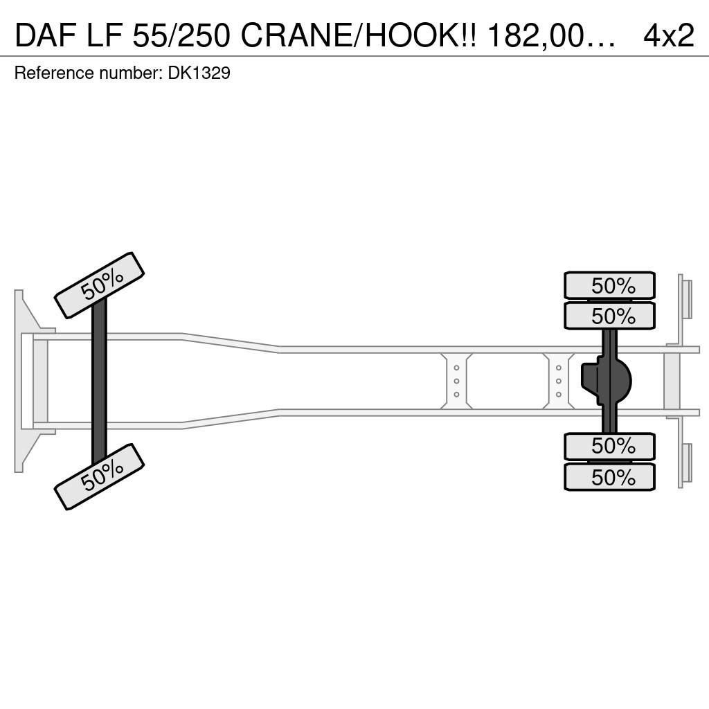 DAF LF 55/250 CRANE/HOOK!! 182,000 km!! EURO5!! Treileri ar āķi