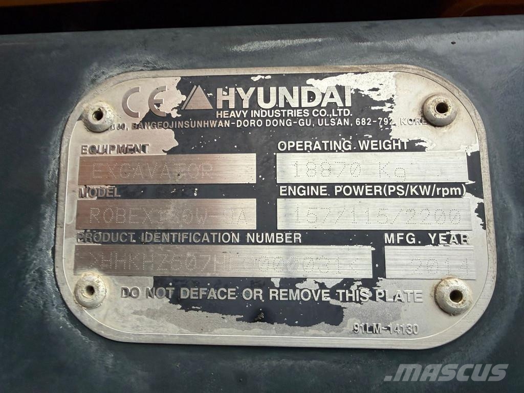 Hyundai Robex 180W-9A Excavadoras de ruedas
