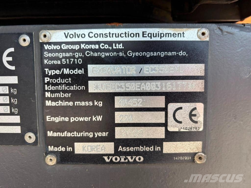 Volvo EC 350 ENL HYDRAULIC CAB RISER / CENTRAL LUBRICATI 履带挖掘机