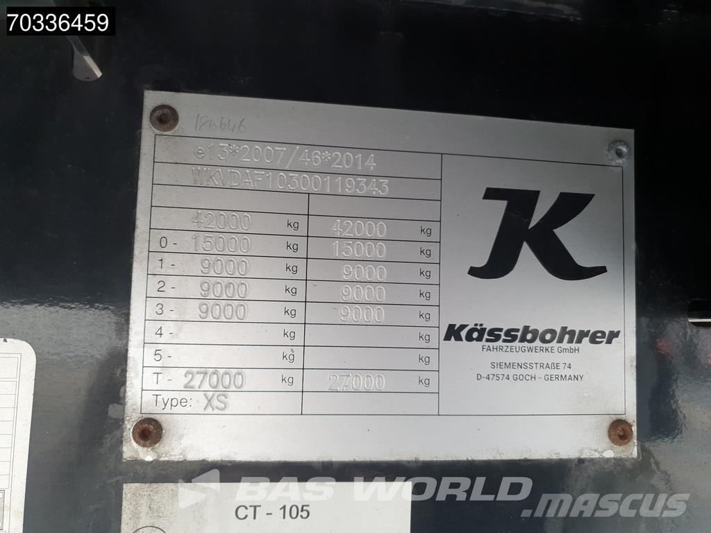 Kässbohrer XS 3 axles Laadklep APK 03/27 2xLiftas Furgoonpoolhaagised