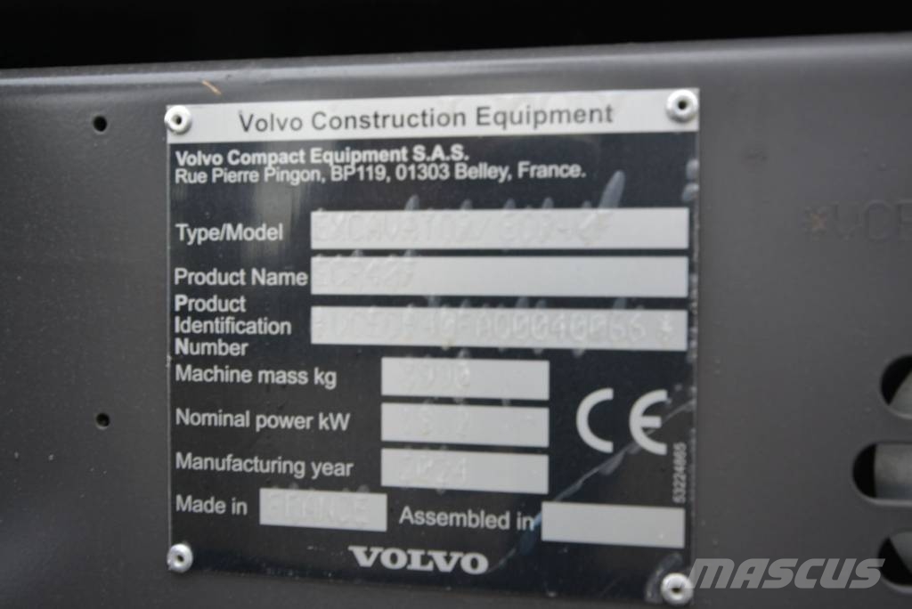 Volvo ECR 40 F Minigraafmachines < 7t