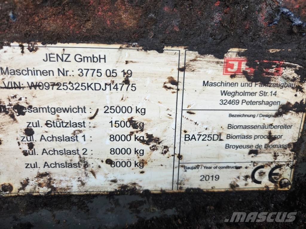 JENZ BA 725 DL Haketuskoneet