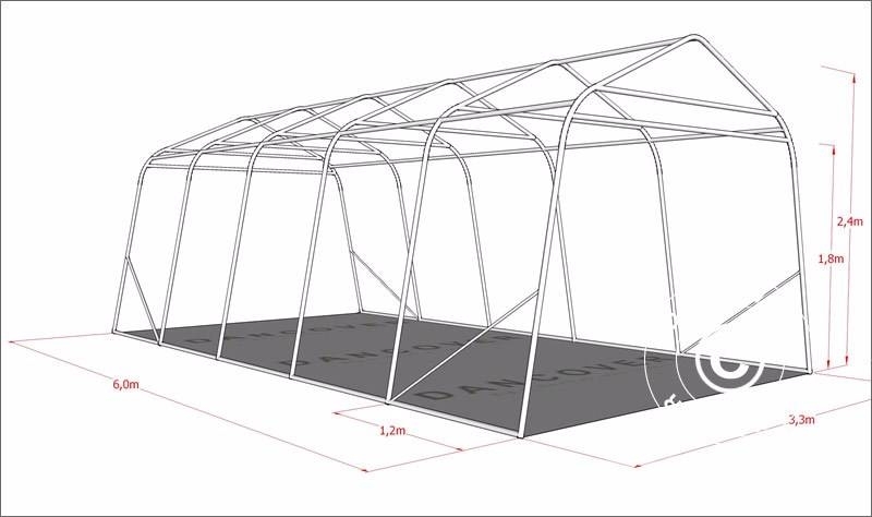 Dancover Portable Garage PRO 3,3x6x2,4m PVC Lagertelt Komunālā tehnika- Citi