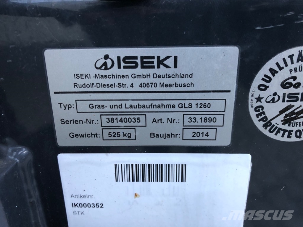 Iseki GLS 1260 H Laubsauger * Gras-Laubaufnahme Arbeitsfahrzeuge