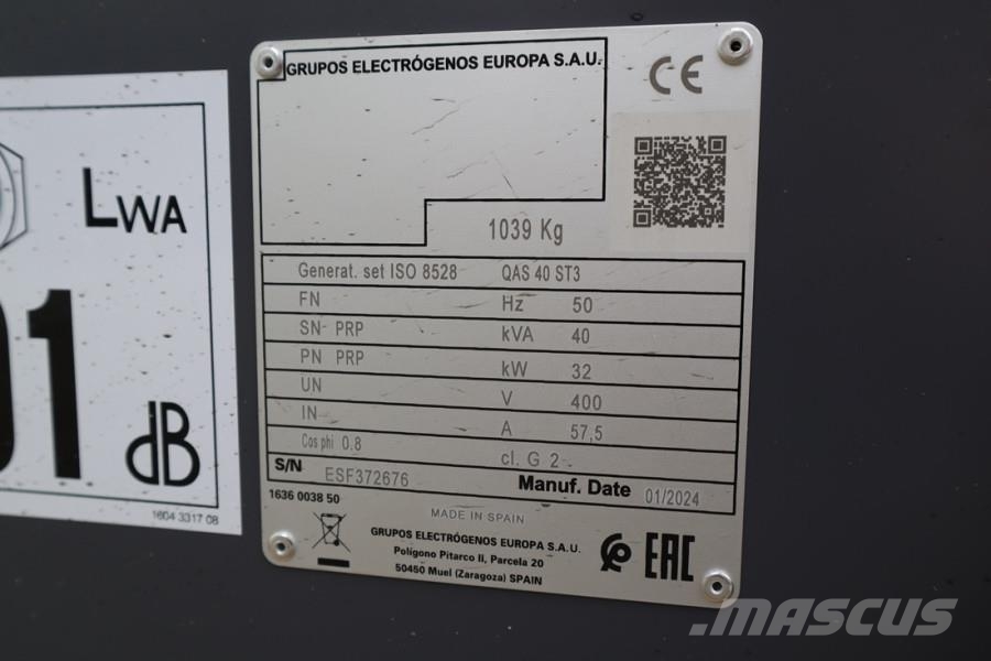Atlas Copco QAS 40 ST3 Valid inspection, Diesel, 40 kVA مولدات ديزل