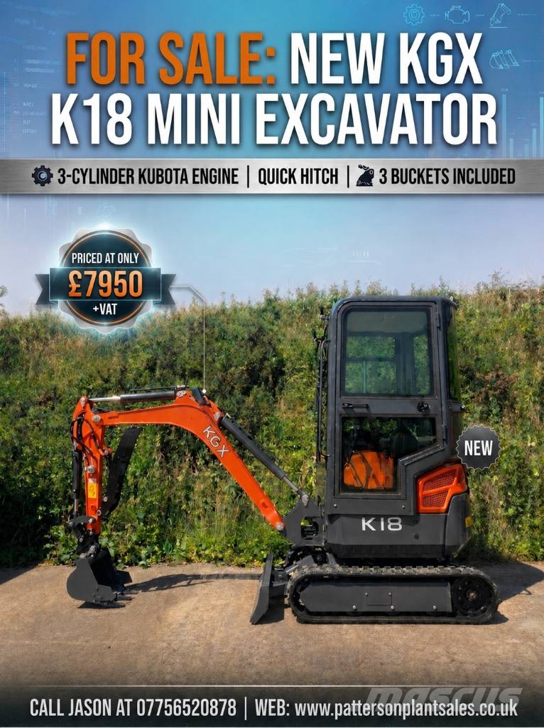 KGX K18 Kubota Engine Mini Digger Miniexcavadoras