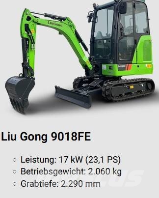 LiuGong 9018 FE vollelektrisch 2.060 kg حفارات صغيرة أقل من 7 طن (حفارات صغيرة)