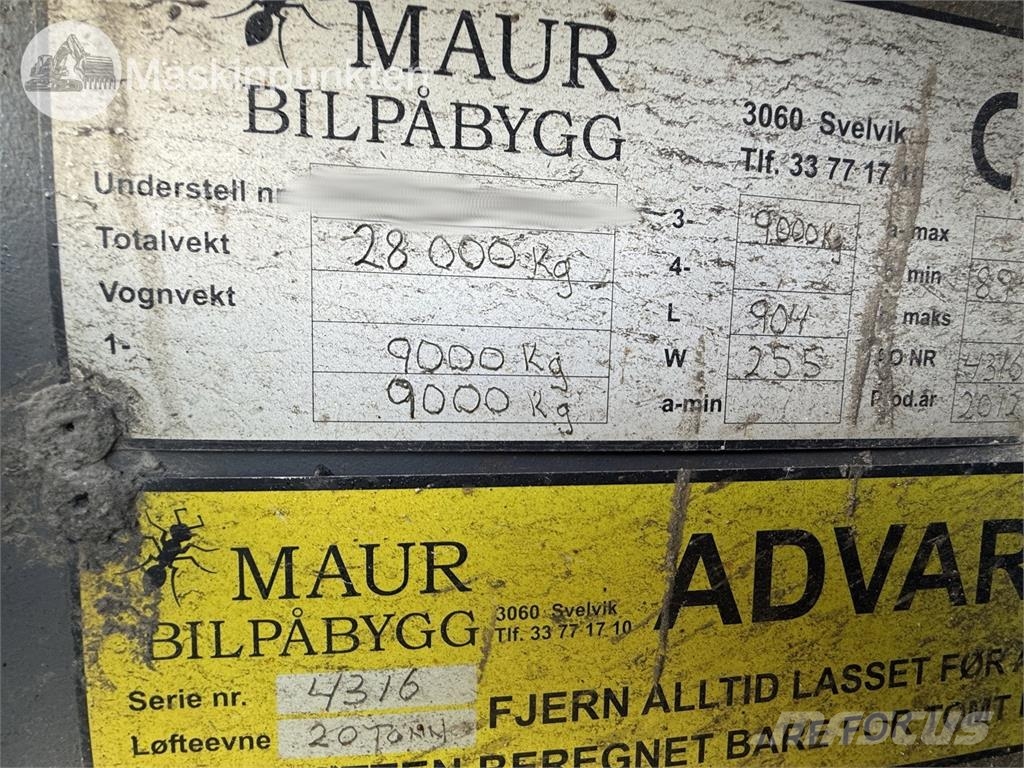 Maur Bilpåbygg Sora- ja kippiperävaunut