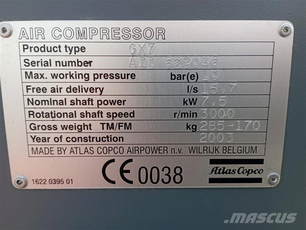 Atlas Copco GX 7 مكابس
